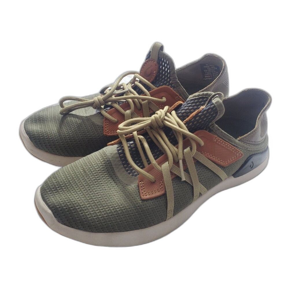 Olukai Mio Li Mens slip on sneakers US 9 Green Drop-In Heel Athletic